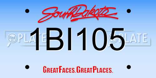 1BI105 South Dakota License Plate