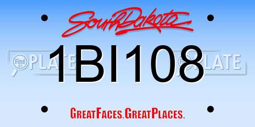 1BI108 South Dakota License Plate