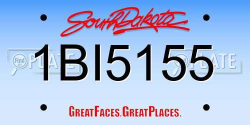 1BI5155 South Dakota License Plate