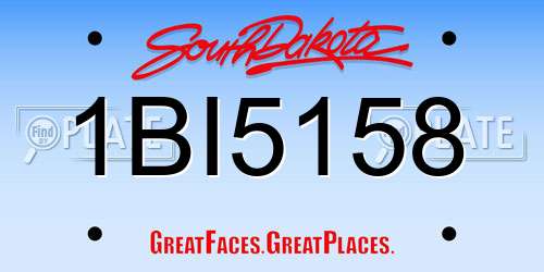 1BI5158 South Dakota License Plate