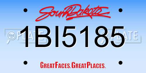 1BI5185 South Dakota License Plate