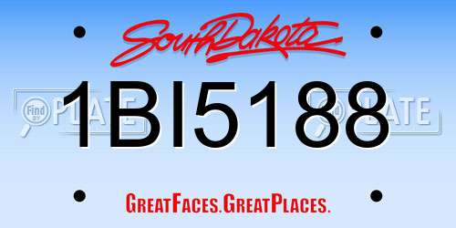 1BI5188 South Dakota License Plate