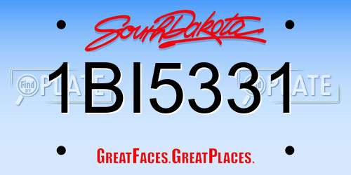 1BI5331 South Dakota License Plate