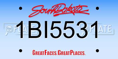 1BI5531 South Dakota License Plate