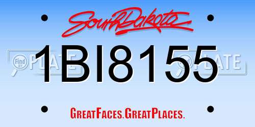 1BI8155 South Dakota License Plate