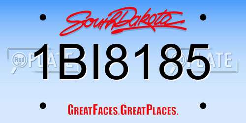 1BI8185 South Dakota License Plate