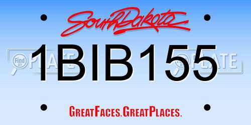 1BIB155 South Dakota License Plate