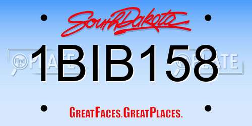 1BIB158 South Dakota License Plate