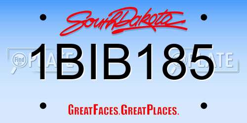 1BIB185 South Dakota License Plate