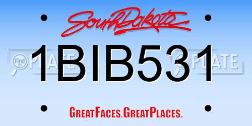 1BIB531 South Dakota License Plate