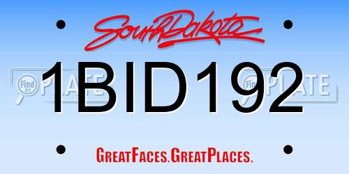 1BID192 South Dakota License Plate