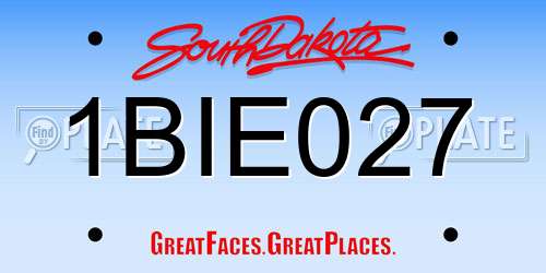 1BIE027 South Dakota License Plate