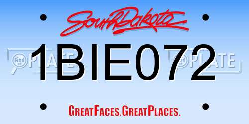 1BIE072 South Dakota License Plate