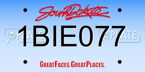 1BIE077 South Dakota License Plate
