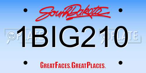 1BIG210 South Dakota License Plate