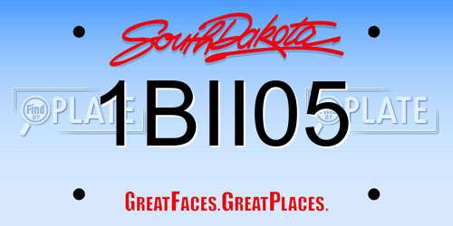 1BII05 South Dakota License Plate