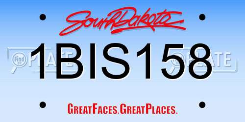 1BIS158 South Dakota License Plate