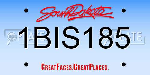 1BIS185 South Dakota License Plate
