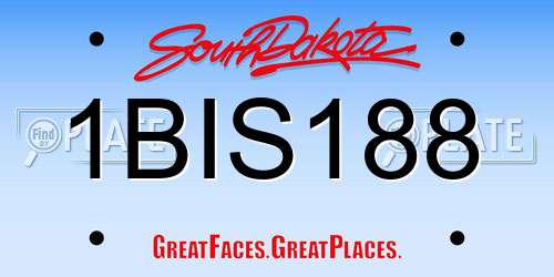 1BIS188 South Dakota License Plate