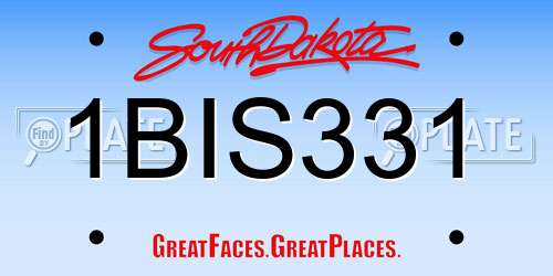 1BIS331 South Dakota License Plate