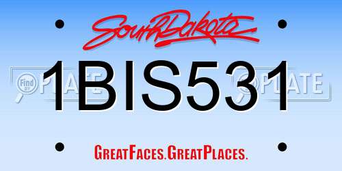 1BIS531 South Dakota License Plate