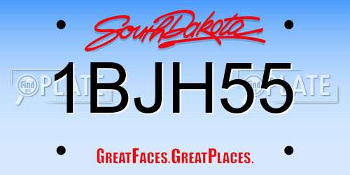 1BJH55 South Dakota License Plate