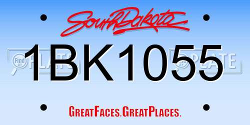 1BK1055 South Dakota License Plate