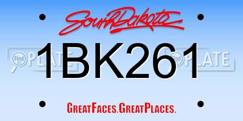 1BK261 South Dakota License Plate