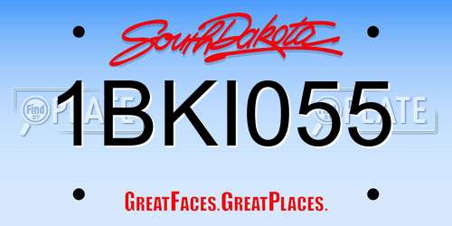 1BKI055 South Dakota License Plate