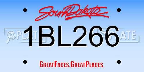 1BL266 South Dakota License Plate