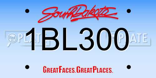 1BL300 South Dakota License Plate