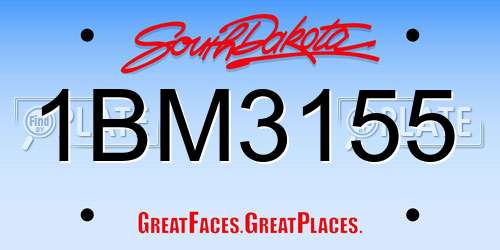 1BM3155 South Dakota License Plate