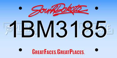 1BM3185 South Dakota License Plate