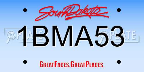 1BMA53 South Dakota License Plate