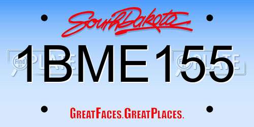 1BME155 South Dakota License Plate