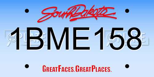 1BME158 South Dakota License Plate
