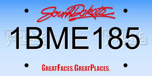 1BME185 South Dakota License Plate