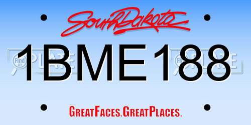1BME188 South Dakota License Plate