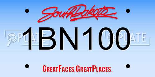 1BN100 South Dakota License Plate