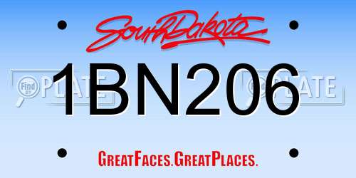1BN206 South Dakota License Plate
