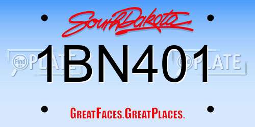 1BN401 South Dakota License Plate