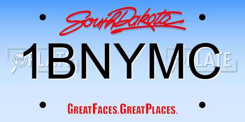 1BNYMC South Dakota License Plate