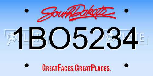1BO5234 South Dakota License Plate