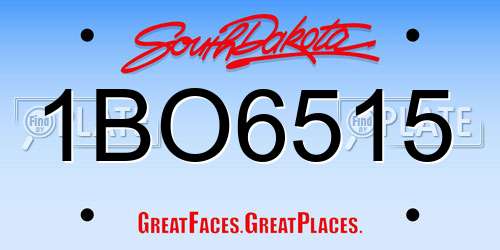 1BO6515 South Dakota License Plate