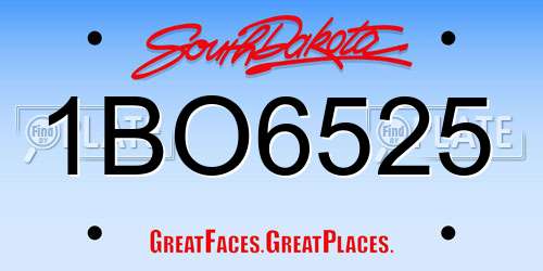 1BO6525 South Dakota License Plate