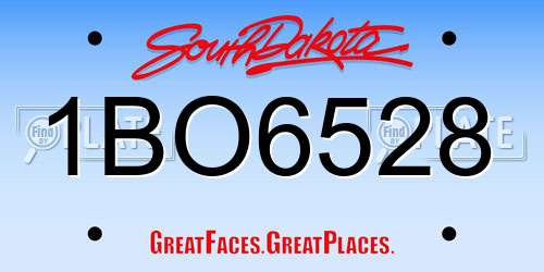 1BO6528 South Dakota License Plate