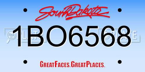 1BO6568 South Dakota License Plate