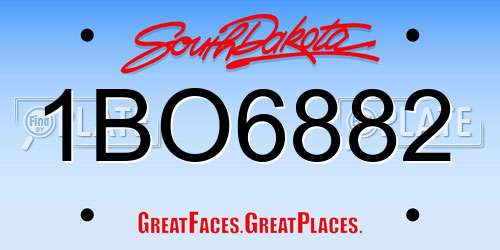 1BO6882 South Dakota License Plate
