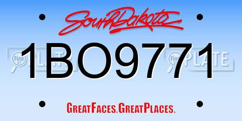 1BO9771 South Dakota License Plate