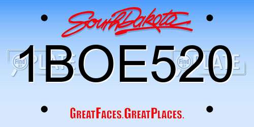 1BOE520 South Dakota License Plate